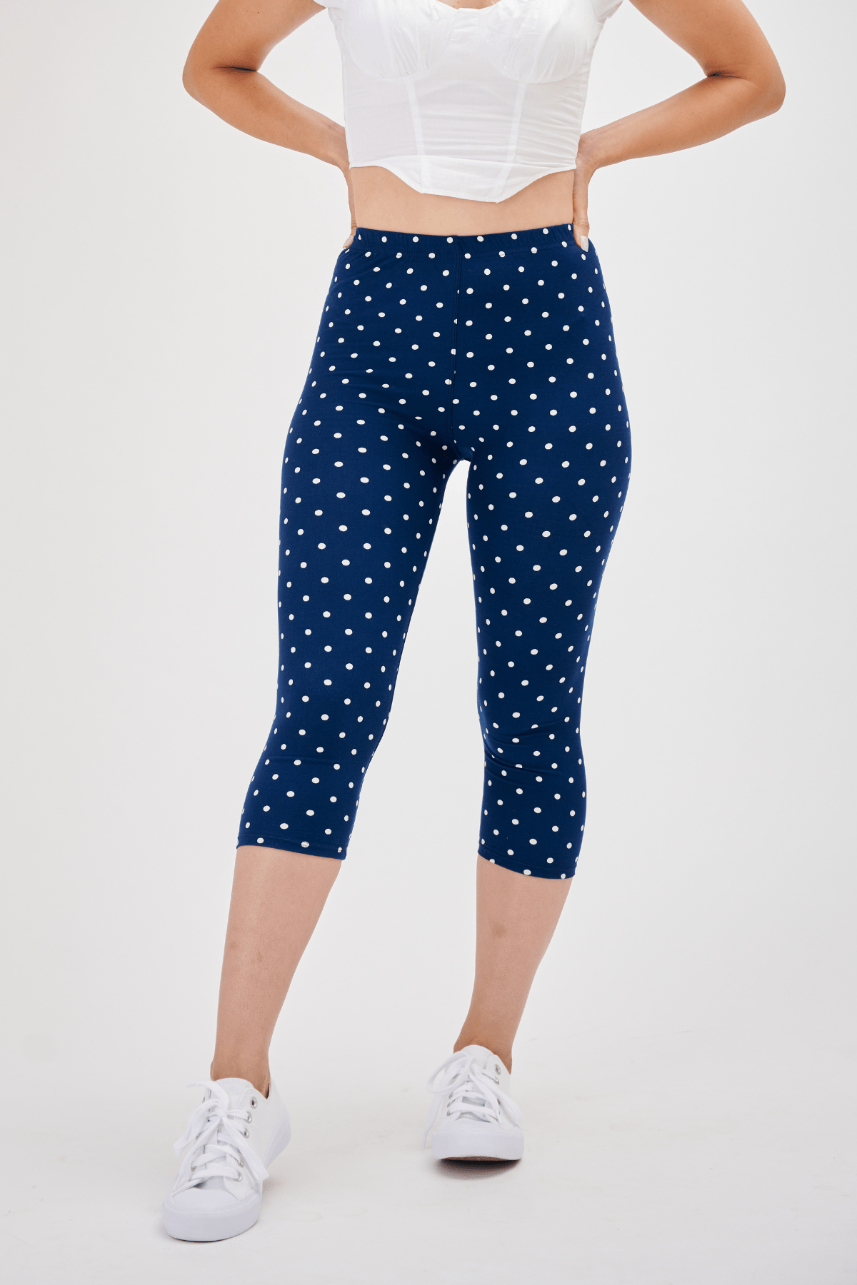 Polka dot capri leggings best sale