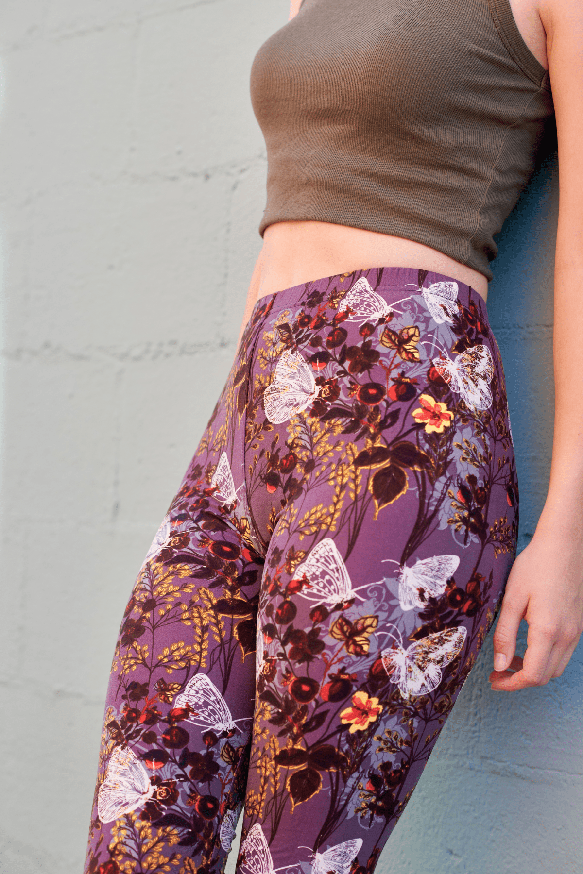 oolala Capri White Monarch Capri 🦋 oolala ButterflySoft™ | White Monarch Capri Limited Edition Women's Leggings
