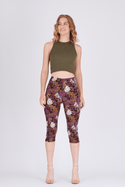 oolala Capri White Monarch Capri 🦋 oolala ButterflySoft™ | White Monarch Capri Limited Edition Women's Leggings