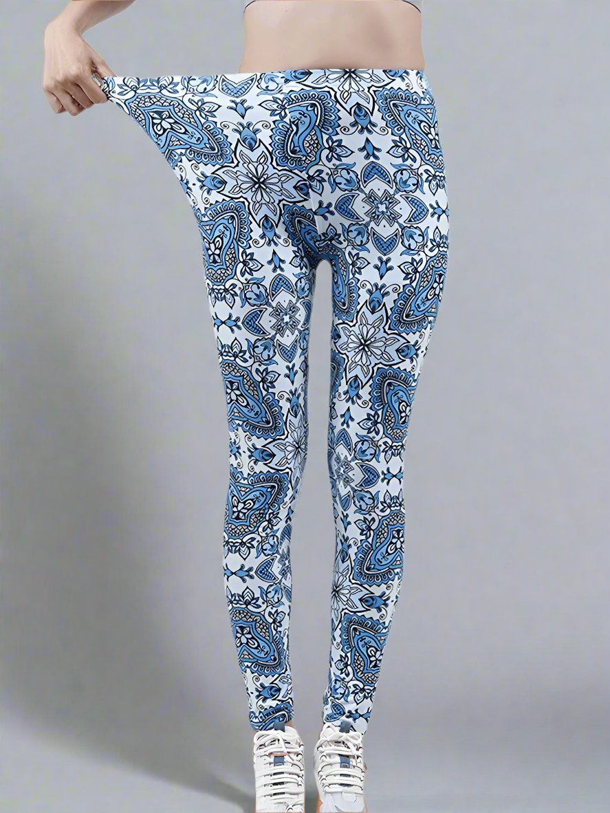 oolala Leggings Cerulean Bloom Cerulean Bloom