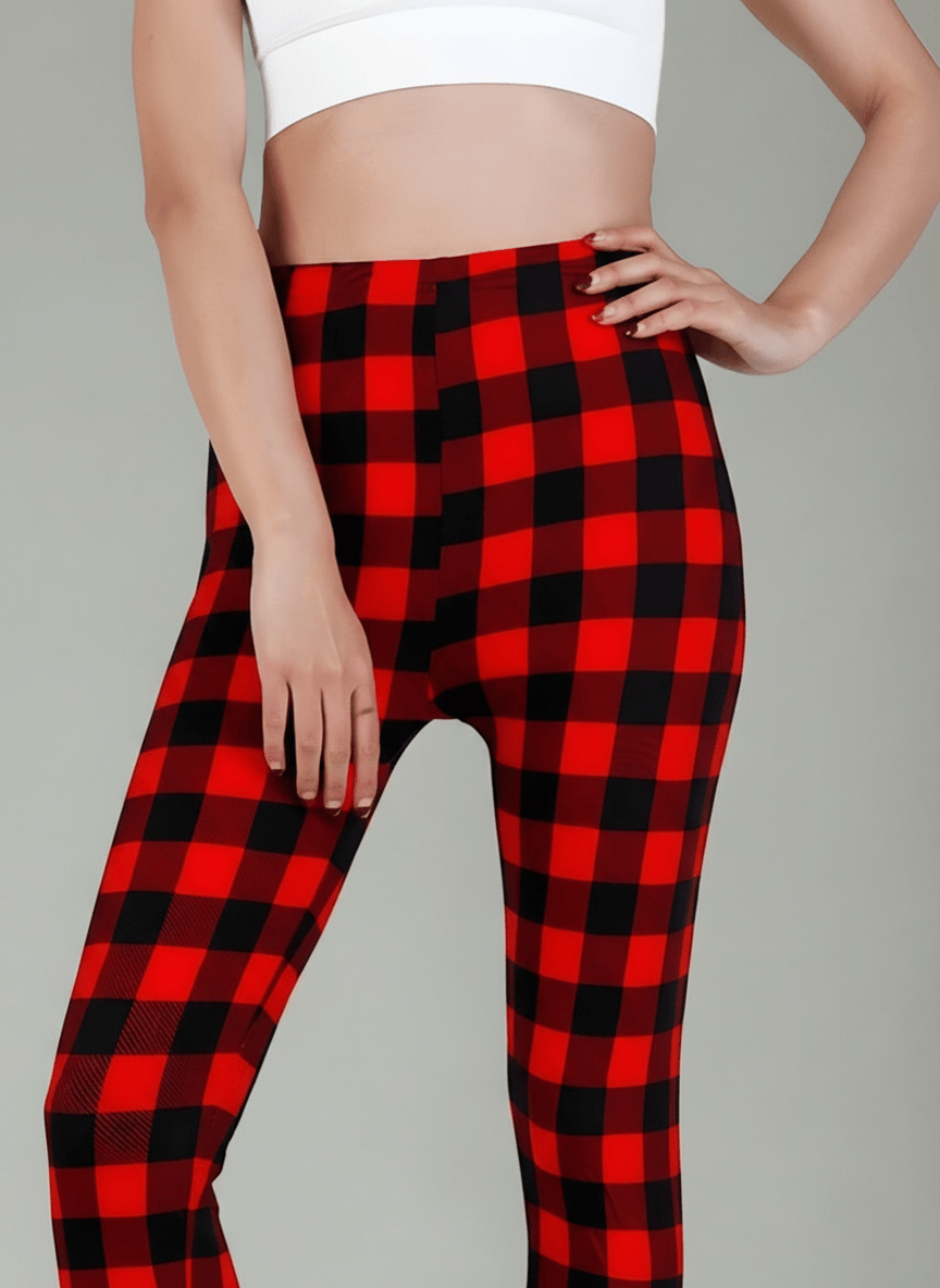 oolala Leggings Holiday Hearth Plaid Holiday Hearth Plaid