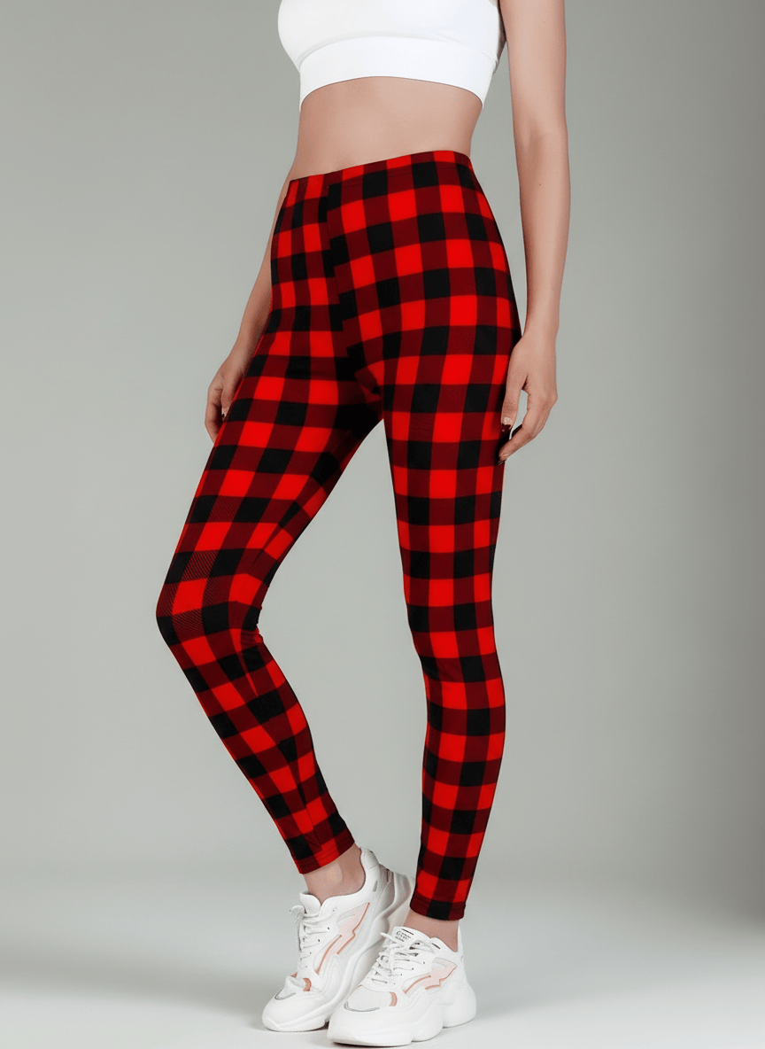 oolala Leggings Holiday Hearth Plaid Holiday Hearth Plaid