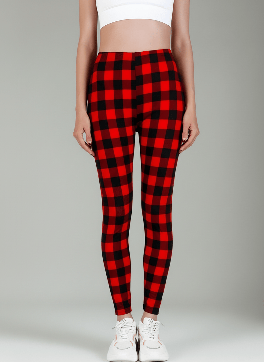 oolala Leggings Holiday Hearth Plaid Holiday Hearth Plaid
