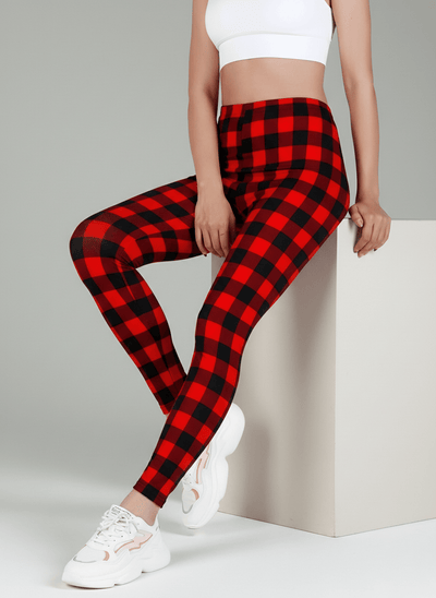 oolala Leggings Holiday Hearth Plaid Holiday Hearth Plaid
