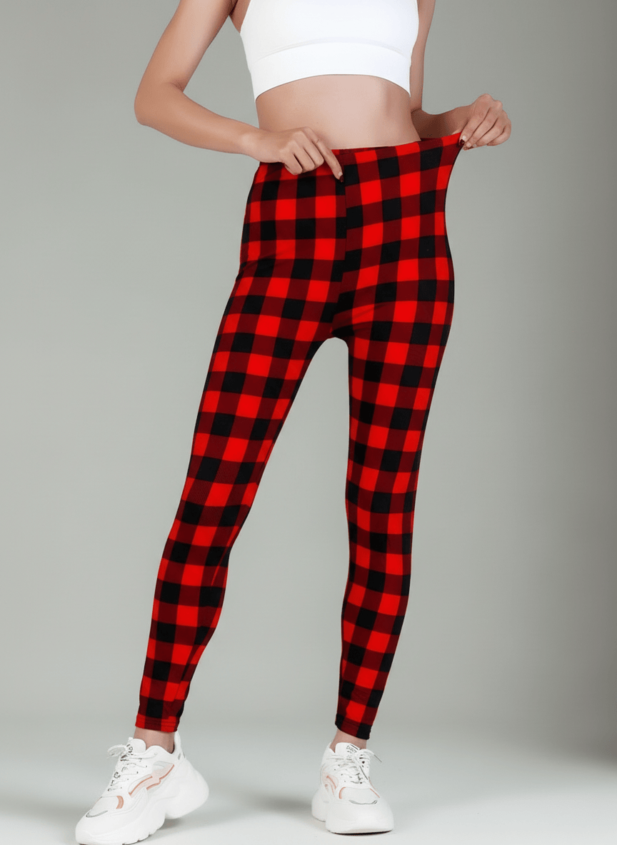 oolala Leggings Holiday Hearth Plaid Holiday Hearth Plaid