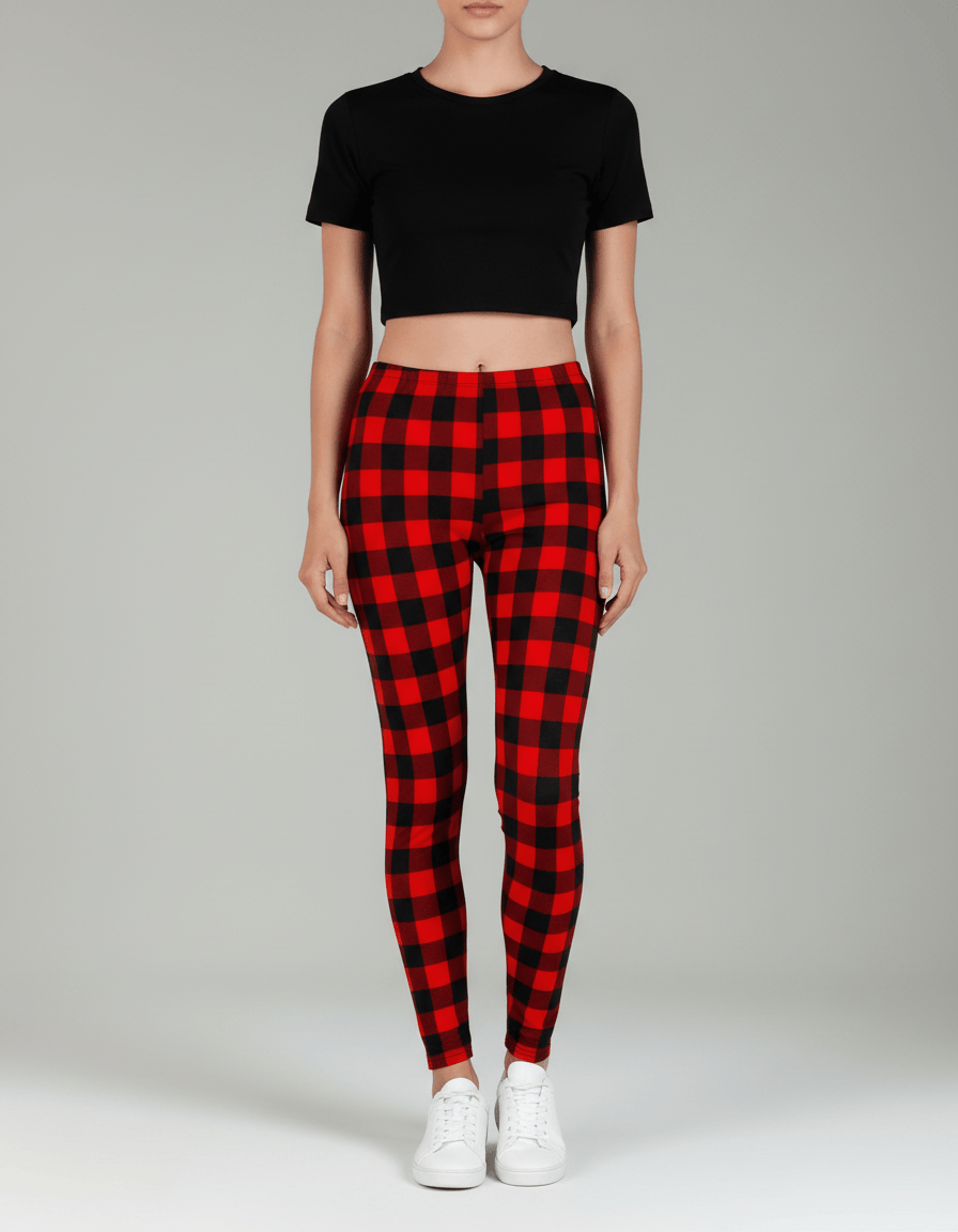 oolala Leggings Holiday Hearth Plaid Holiday Hearth Plaid