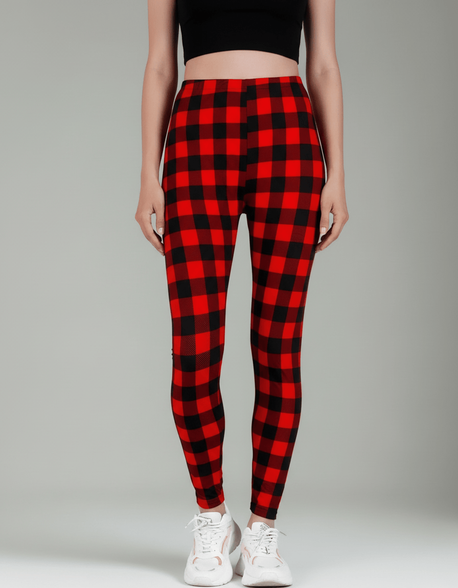 oolala Leggings Holiday Hearth Plaid Holiday Hearth Plaid