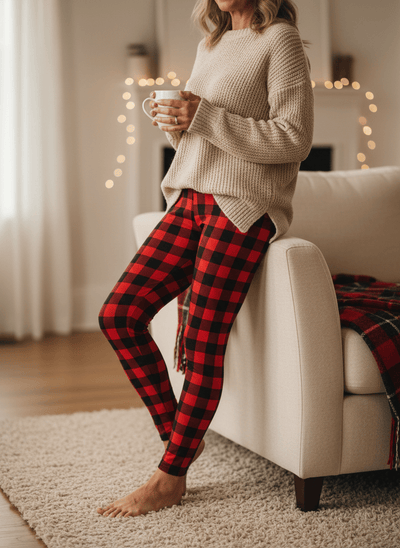 oolala Leggings Holiday Hearth Plaid Holiday Hearth Plaid