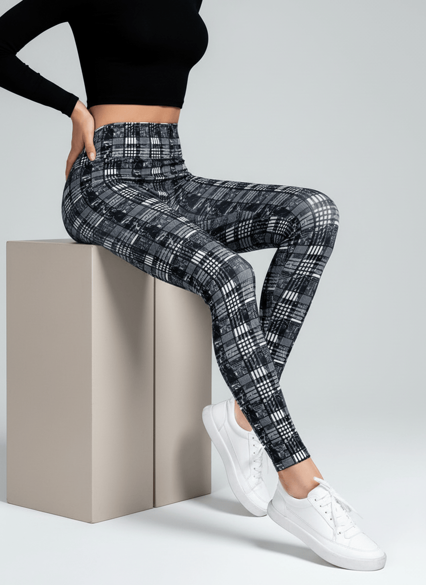 oolala Leggings Midnight Cabin Plaid Midnight Cabin Plaid