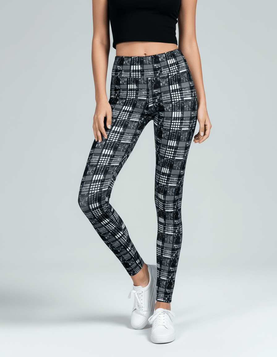 oolala Leggings Midnight Cabin Plaid Midnight Cabin Plaid