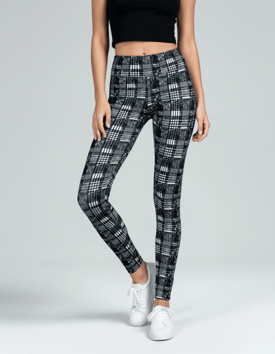oolala Leggings Midnight Cabin Plaid Midnight Cabin Plaid