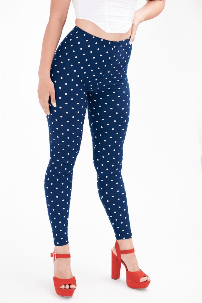 Navy polka top dot leggings