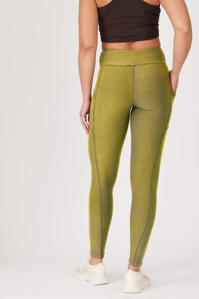 oolala Leggings Solid Army Green with Pockets 🦋 oolala ButterflySoft™ | Solid Charcoal with Pockets Women's Leggings