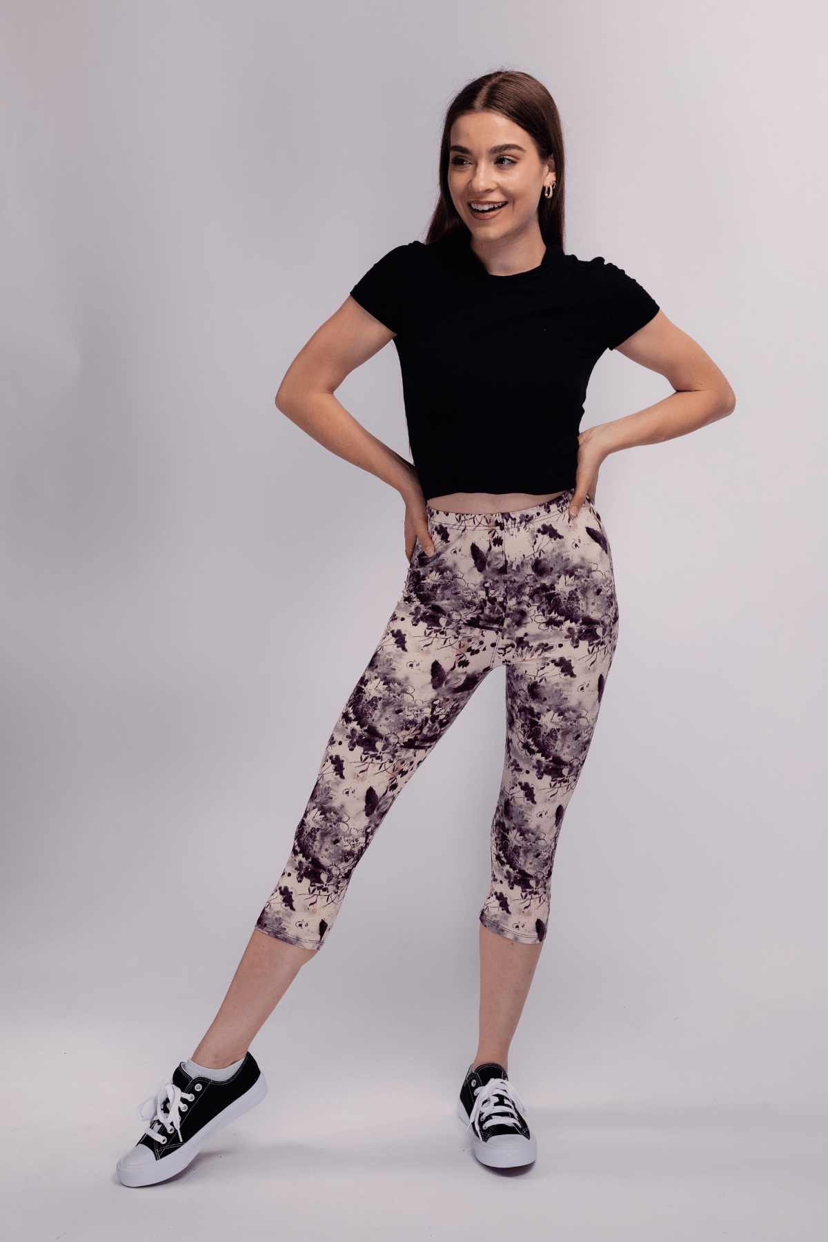 oolala Capri Flower Craze Capri 🦋 oolala ButterflySoft™ | Flower Craze Capri Limited Edition Women's Leggings