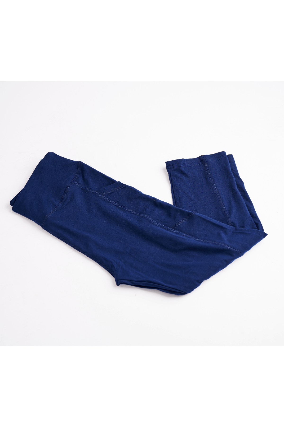 oolala Capri Solid Capri with Pockets 🦋 oolala ButterflySoft™ | Solid Capri with Pockets Women's Leggings#color_navy