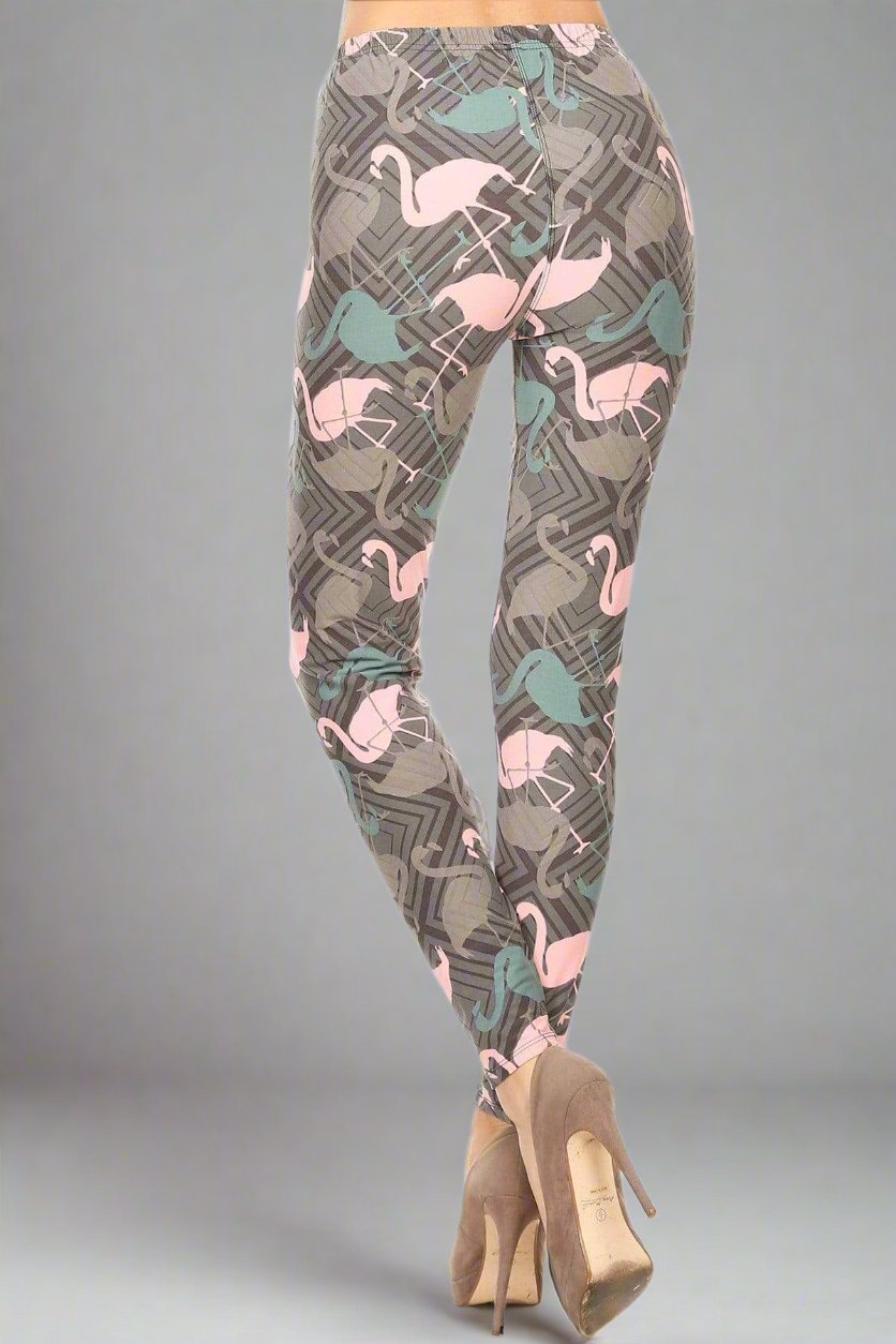 oolala Leggings Pink Flamingos Pink Flamingos - Soft, comfortable leggings. Beautiful designs and patterns.