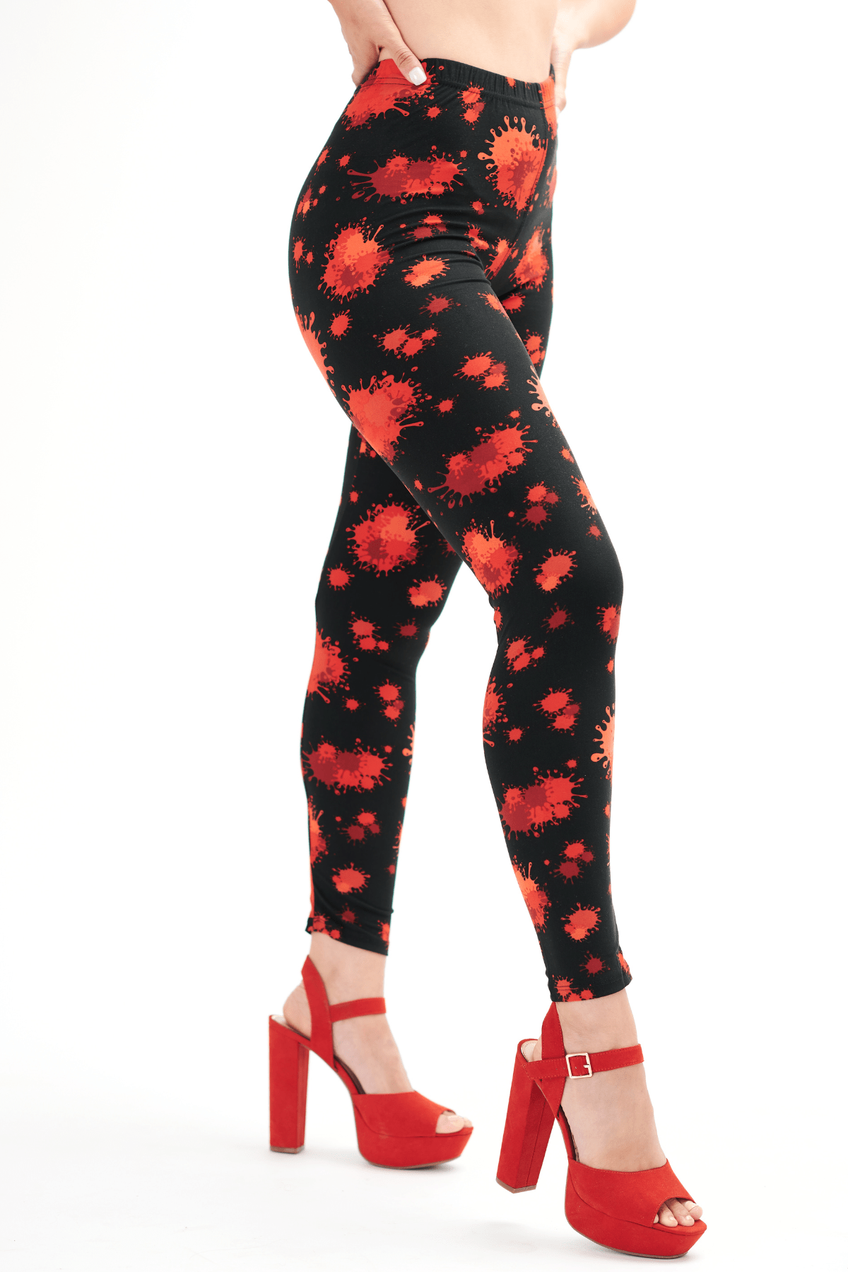 oolala Leggings Red Splatter 🦋 oolala ButterflySoft™ | Red Splatter Limited Edition Women's Leggings
