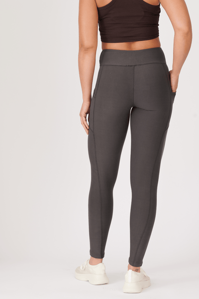 oolala Leggings Solid Charcoal with Pockets 🦋 oolala ButterflySoft™ | Solid Charcoal with Pockets Women's Leggings