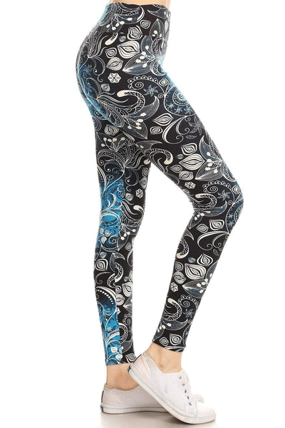 OxLaLa Leggings Blue Crush With Yoga Band