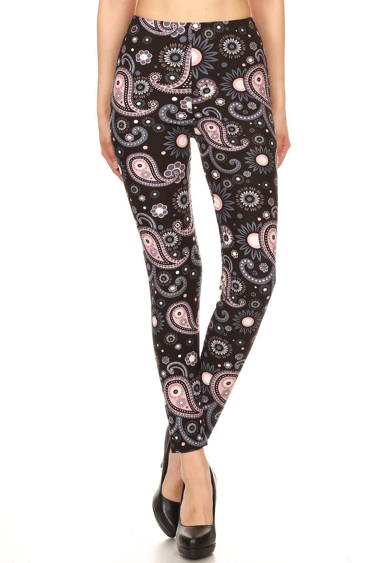 OxLaLa Leggings Pink Paisley Pink Paisley- Soft, comfortable leggings. Beautiful designs and patterns.